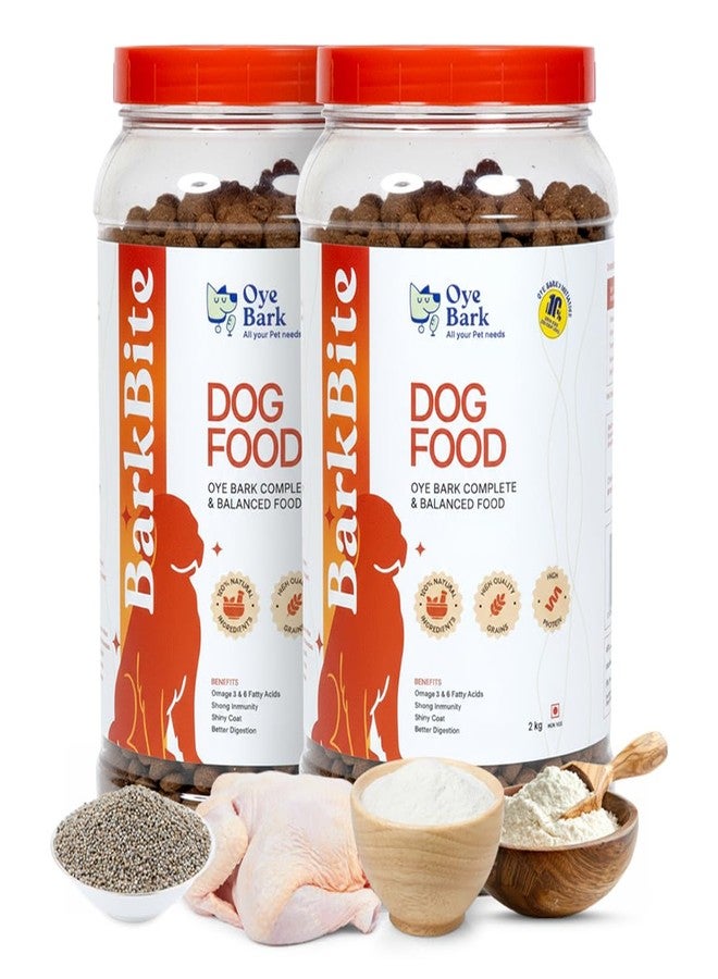 بارك بايت بريميوم دجاج جاف للكلاب 2 كجم + 2 كجم (اشترِ واحدًا واحصل على الثاني مجانًا) - طعام غني بالبروتين والعناصر الغذائية للكلاب البالغة والجراء | وجبة صحية ولذيذة وسهلة الهضم مع دجاج حقيقي لجميع السلالات - Image 1