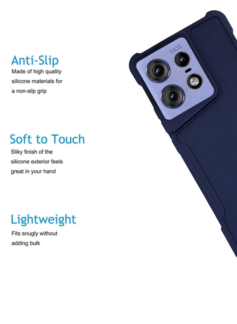 Waldic Motorola Edge 50 Pro Premium Case | Premium Silicone  Case Cover Designed for Motorola Edge 50 Pro | Motorola Edge 50 Pro Case Camera and Drop Protection Thin Protective Back Cover Case for Motorola Edge 50 Pro - Blue - Image 2
