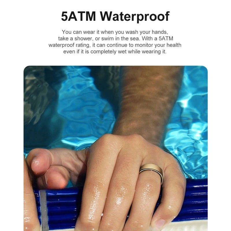 MISIRUN Smart Ring R10 Gesture Control Heart Rate Body Temperature Blood Oxygen Sleep Monitor 5ATM Waterproof Multi Sport Smart Ring, Black 2372246 - Image 5