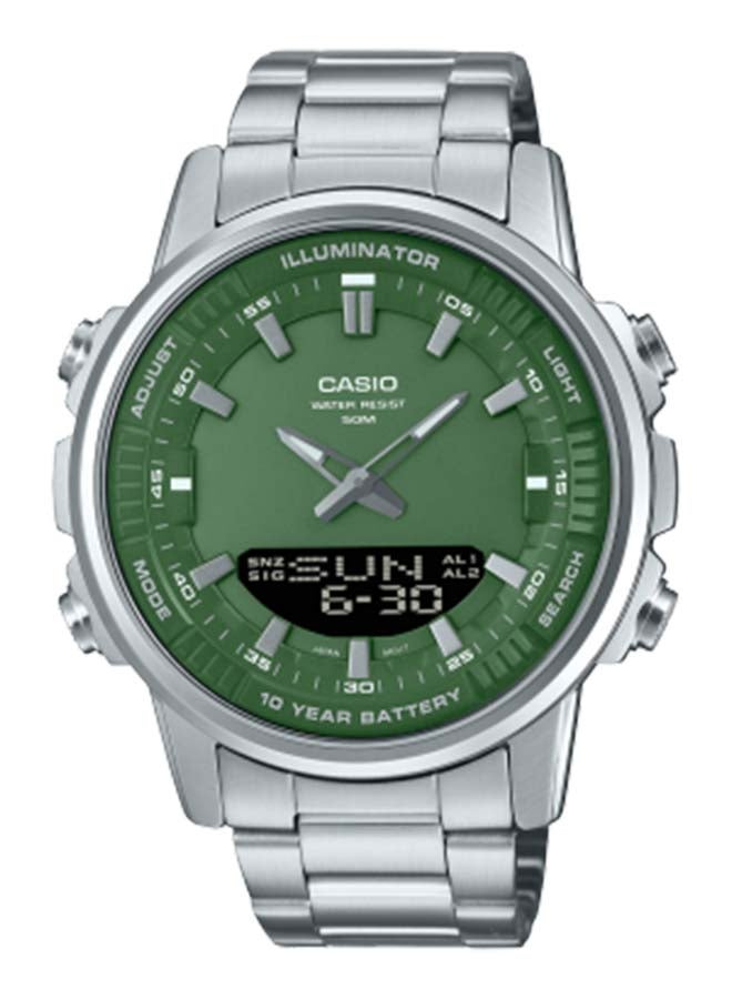 CASIO Analog Round Shape Stainless Steel Wrist Watch AMW-880D-3AVDF - 47 Mm