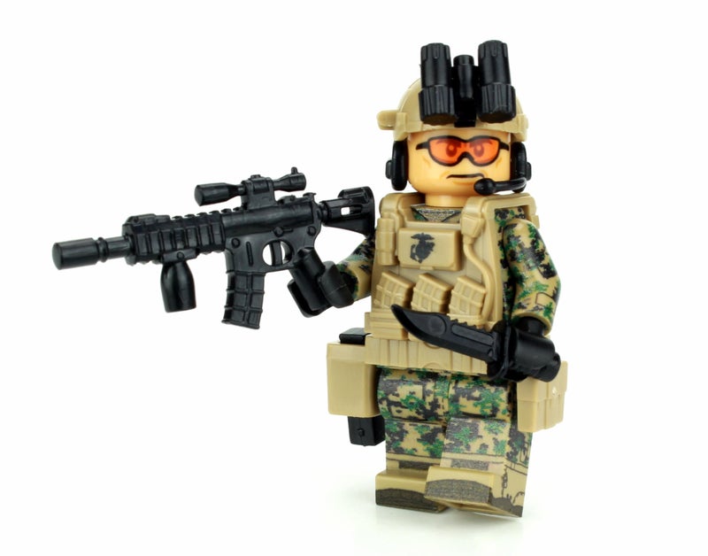 Battle Brick 16 Inches Tall Marine Force Recon MARPAT Custom Minifigure Collectible Genuine Military Minifig Accessories Made in the USA Printed Camo Great Gift for Ages 10 to Adult AFOL - Image 2