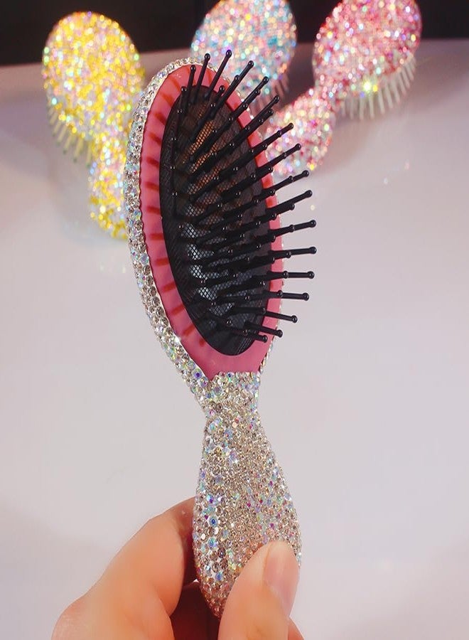 Bestbling Bling Mini Portable Air Cushion Massage Hair brush Comb for gilrs and children - Cute and Compact Design (Silver) - Image 4