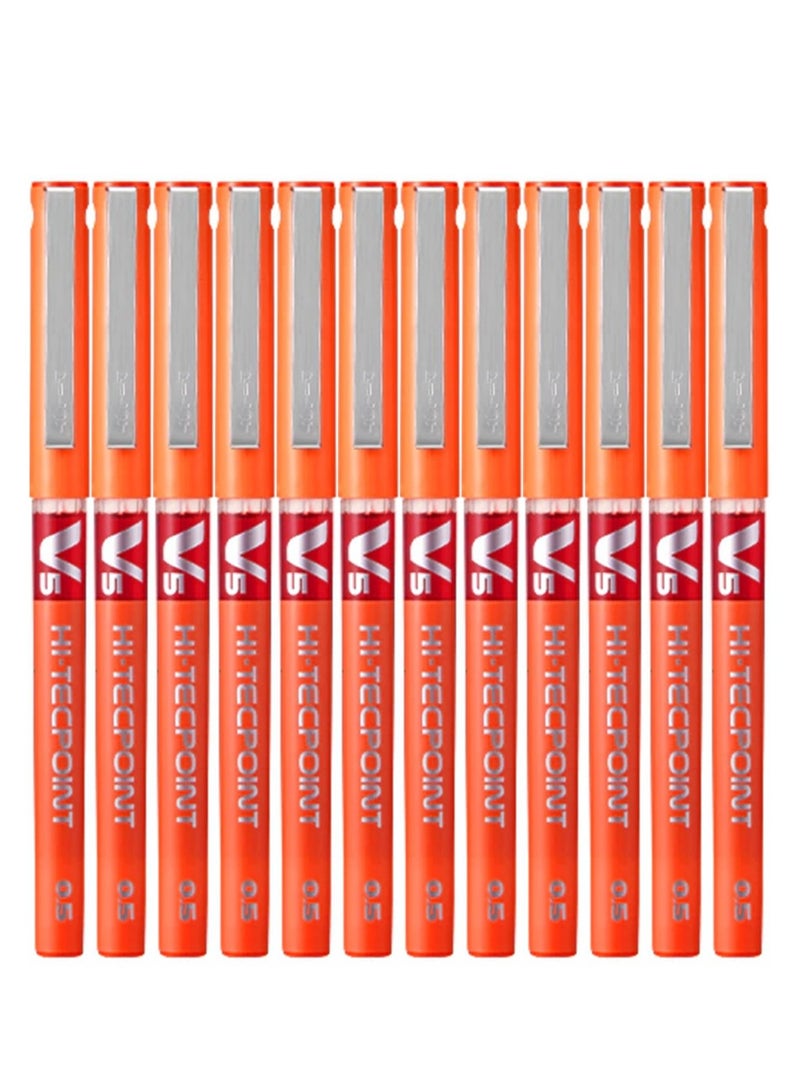PILOT 12-Piece Hi-tecpoint V5 Fine Rollerball Pen Orange Ink - Image 1
