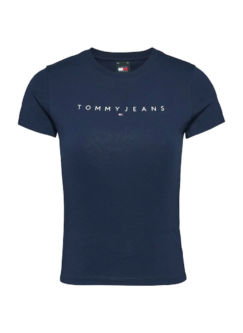 TOMMY JEANS Women's Logo Slim Fit T-Shirt -  Pure cotton, Blue