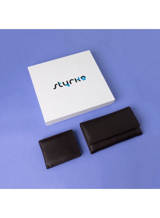 Styrke Allure Couple Edition: RFID Leather Wallet & Clutch Set - Premium His & Hers Gift, Secure Minimalist Design, Luxury Protection - Image 2