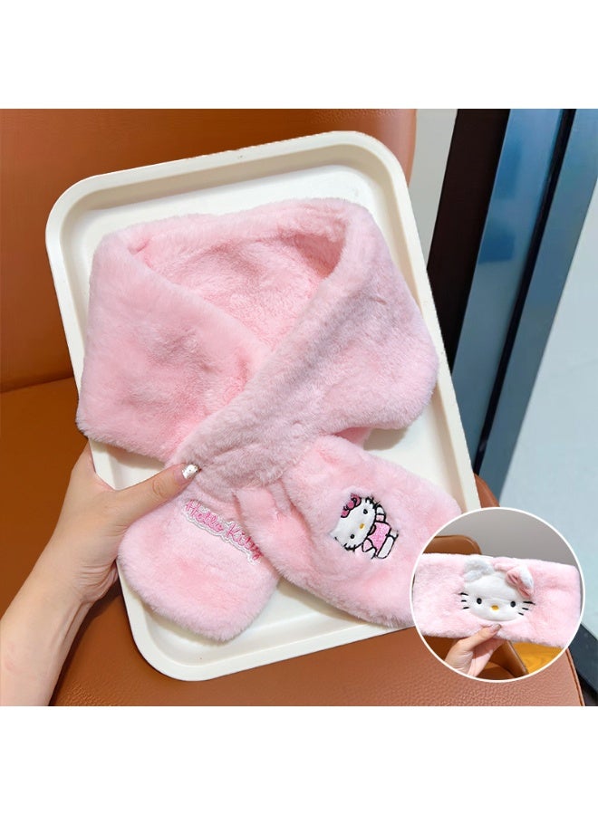 سانريو مرحبا كيتي المطرزة وشاح رقيق للأطفال سوبر الحلو دافئ جدا ورفيق مثالي لبدء رحلة مليئة بالمرح - Image 3