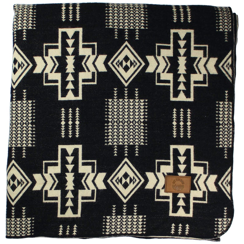 Inca Aztec Throw Queen King Blanket  Southwest Indian Navajo Boho Style  Native Cover for Camping Bedding Couch Vanlife  Faux Alpaca Lightweight Hypoallergenic Obsidian Black Queen