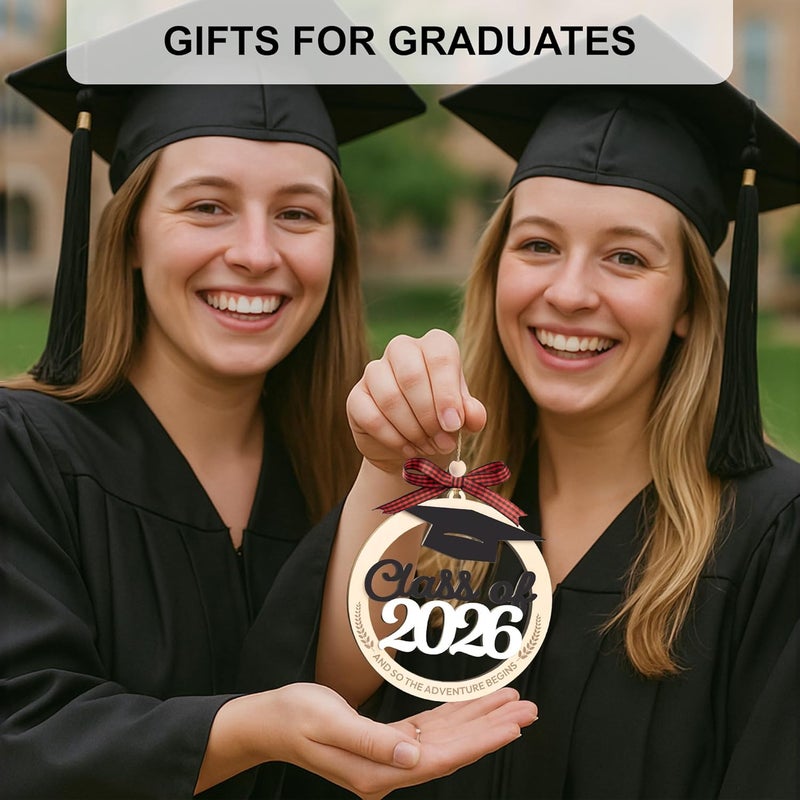 Sensemory Graduation Ornaments Class of 2026, Wooden Graduation Keepsake for College or High School Celebration, Class of 2025 Ornament Gifts Decoration (2026) - Image 5