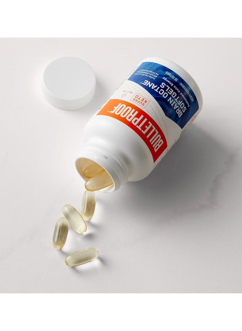 بوليت بروف كبسولات Brain Octane الهلامية، زيت C8 MCT النقي للطاقة المستدامة، 60 كبسولة هلامية، 30 حصة - Image 4