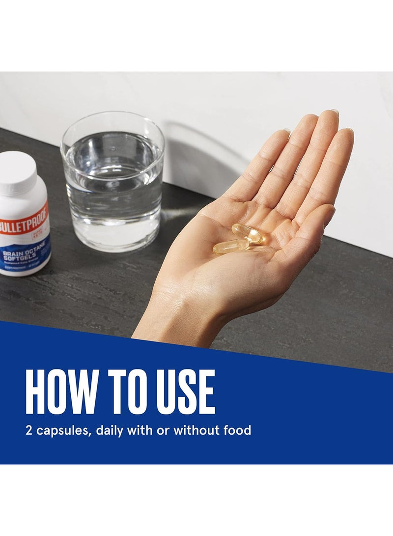 بوليت بروف كبسولات Brain Octane الهلامية، زيت C8 MCT النقي للطاقة المستدامة، 60 كبسولة هلامية، 30 حصة - Image 5