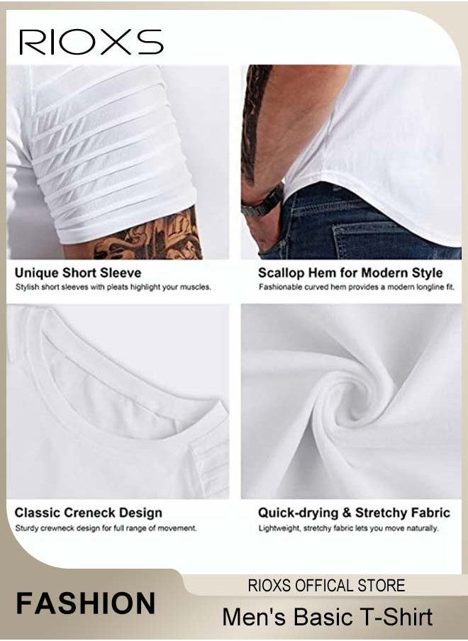 RIOXS - Men's T-Shirt, Basic Slim Fit Tops For Men, Casual Short Sleeve Tops, Lightweight Crew Neck T Shirts, Comfy Breathable Athletic T-shirts, Gym Workout Tee Shirts For Men - Image 1