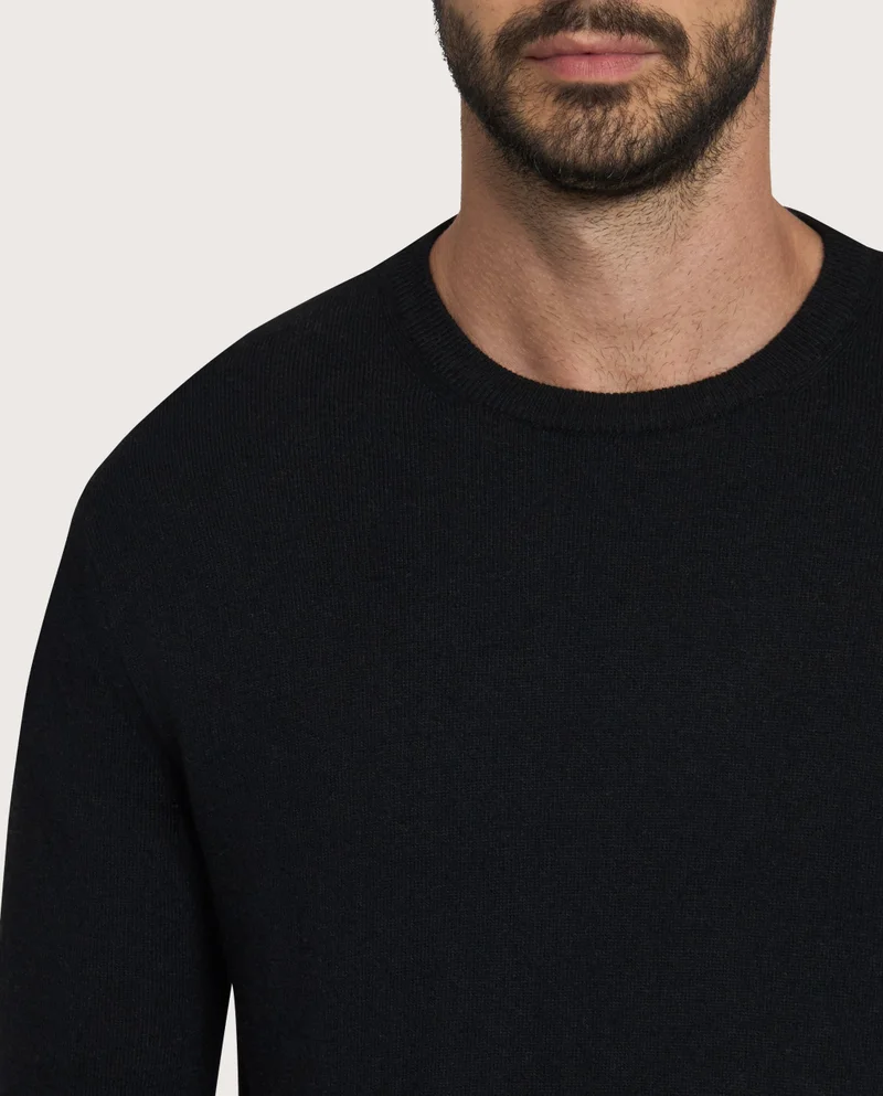 كاميتشسما Etna Black Cashmere Blend Crew Neck Jumper