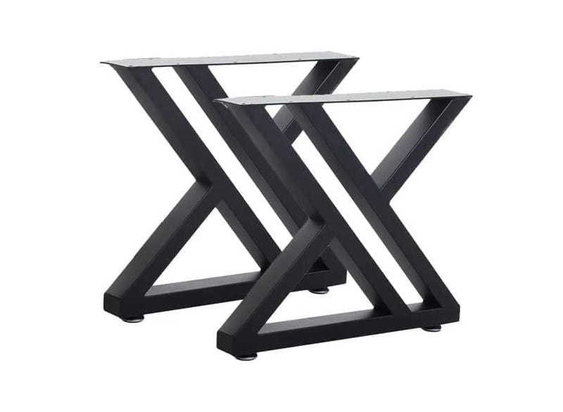 أرجل طاولة قهوة عالية من مجموعة Ventuos K 16 معدنية سوداء تصميم صناعي حديث قاعدة كرسي بنش شكل مثلث مجموعة من 2 157 سم ارتفاع × 177 سم عرض