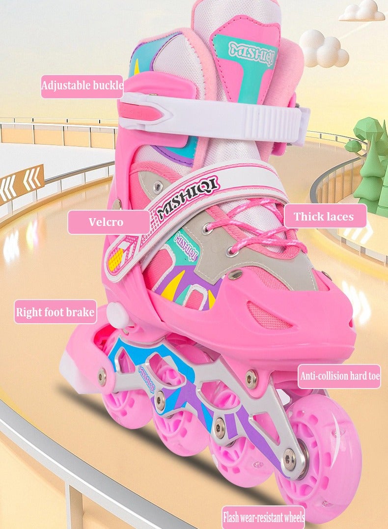 Bukela Roller Skates Set, Girls Roller Skates for Kids Children Toddlers Beginner, 4 Size Adjustable with Light Up Wheels and Colorful Shoelaces(L) - Image 5