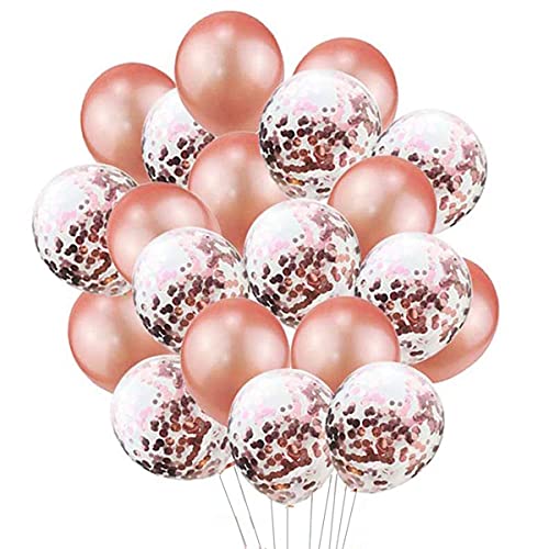 Crackles Rose Gold HD Metallic Chrome & Clear Confetti Shining Glitter Balloons Set For Birthday, Anniversary, Welcome and All Party Celebration Decoration Supplies (A Set Of 10 Pcs) - Image 4