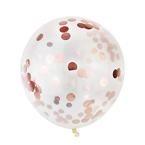 Crackles Rose Gold HD Metallic Chrome & Clear Confetti Shining Glitter Balloons Set For Birthday, Anniversary, Welcome and All Party Celebration Decoration Supplies (A Set Of 10 Pcs) - Image 3