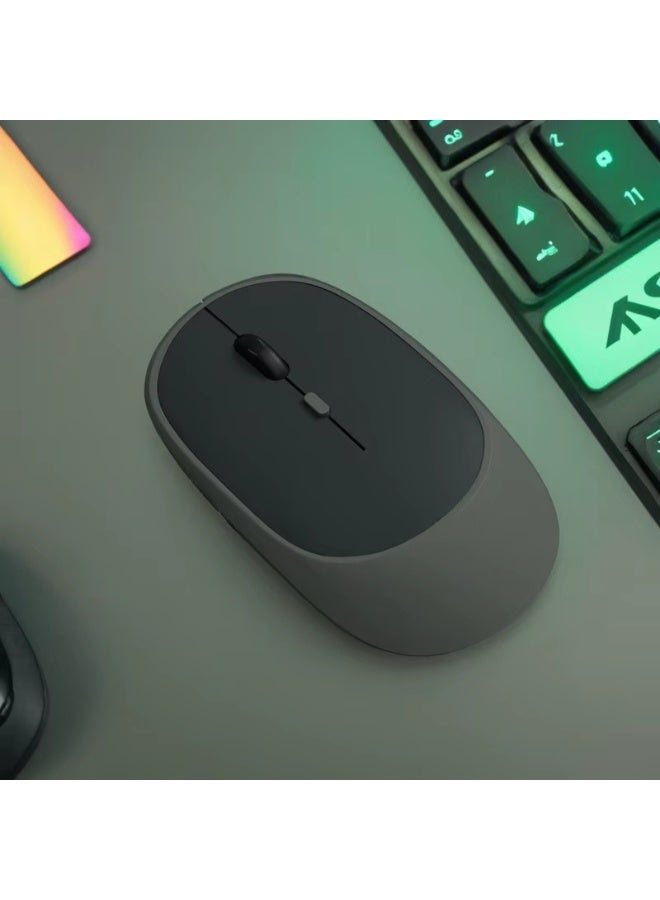 T I G O Wireless Mouse Rechargeable, Dual Mode 2.4G + Bluetooth 5.2, Silent Click Ergonomic Mouse with Type-C Charging, 1600 DPI USB Optical Mouse for Laptop, Desktop, Tablet, MacBook, PC Space Grey - Image 4
