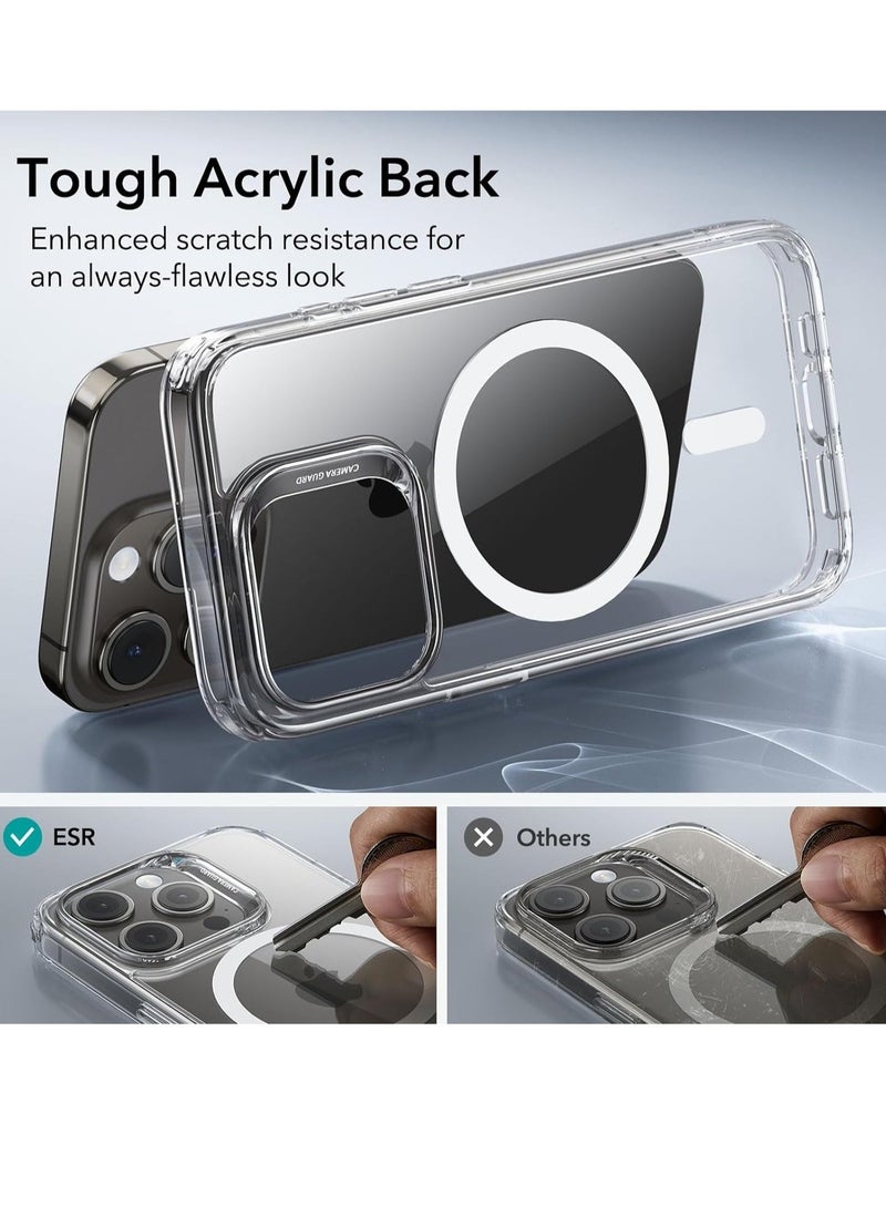 Raxoom iPhone 15 Pro Max Case Set, Compatible with MagSafe, 1 Tempered-Glass Screen Protector, 1 Set of Camera Lens Protectors, Yellowing and Scratch Resistant, Classic Series, Clear - Image 5