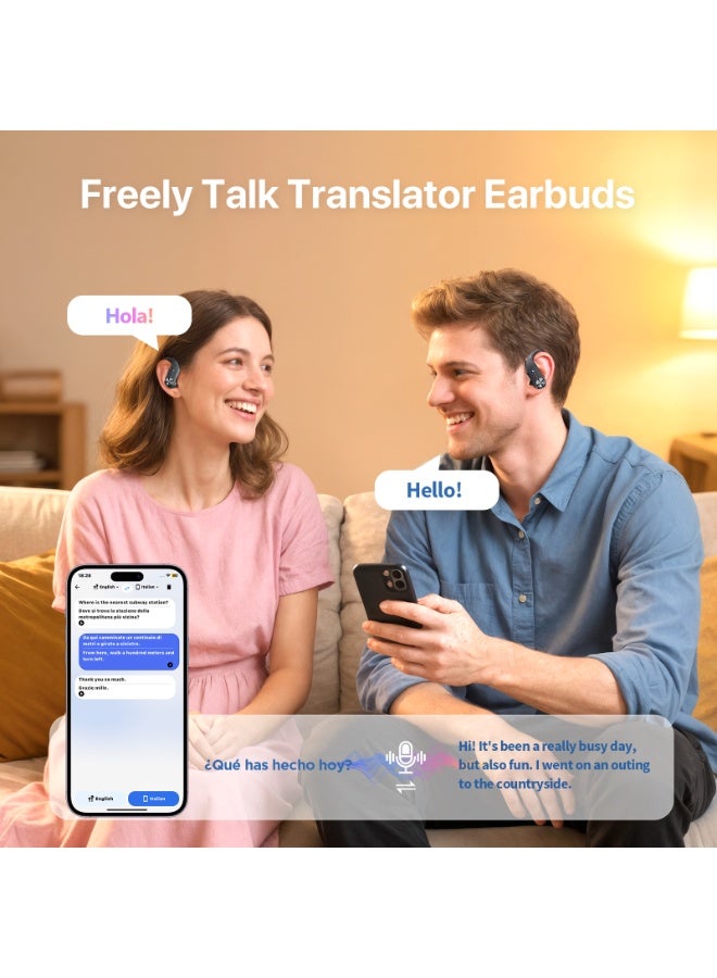 EXCLIFE Multifunctional smart translation ear-hook wireless Bluetooth headset - Image 3
