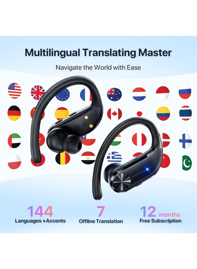 EXCLIFE Multifunctional smart translation ear-hook wireless Bluetooth headset - Image 4
