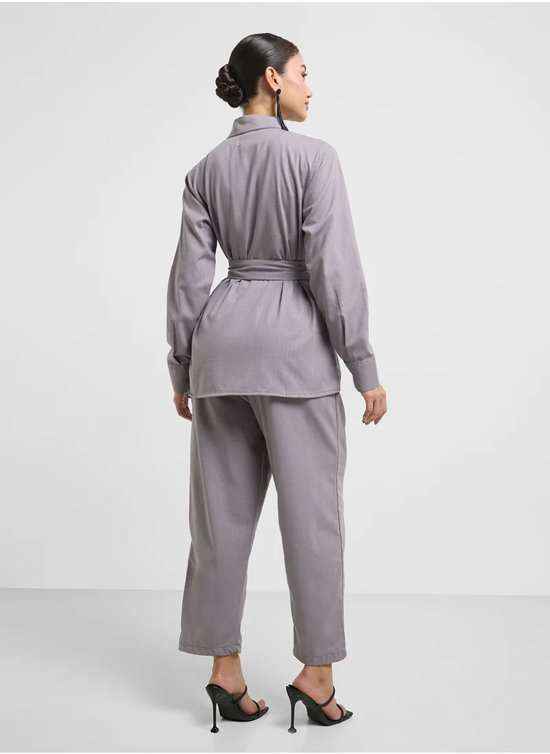 هيا كلوزيت Button Down Blouse & Pants Set