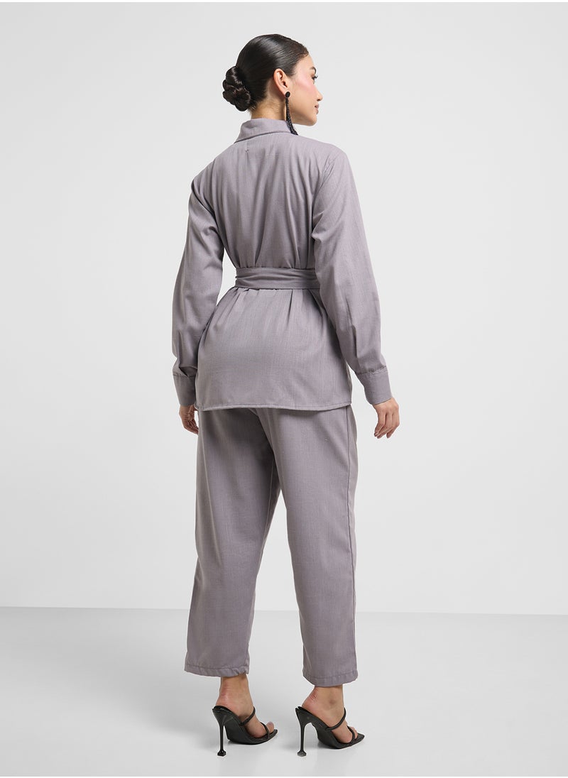 hayas closet Button Down Blouse & Pants Set  - Image 2