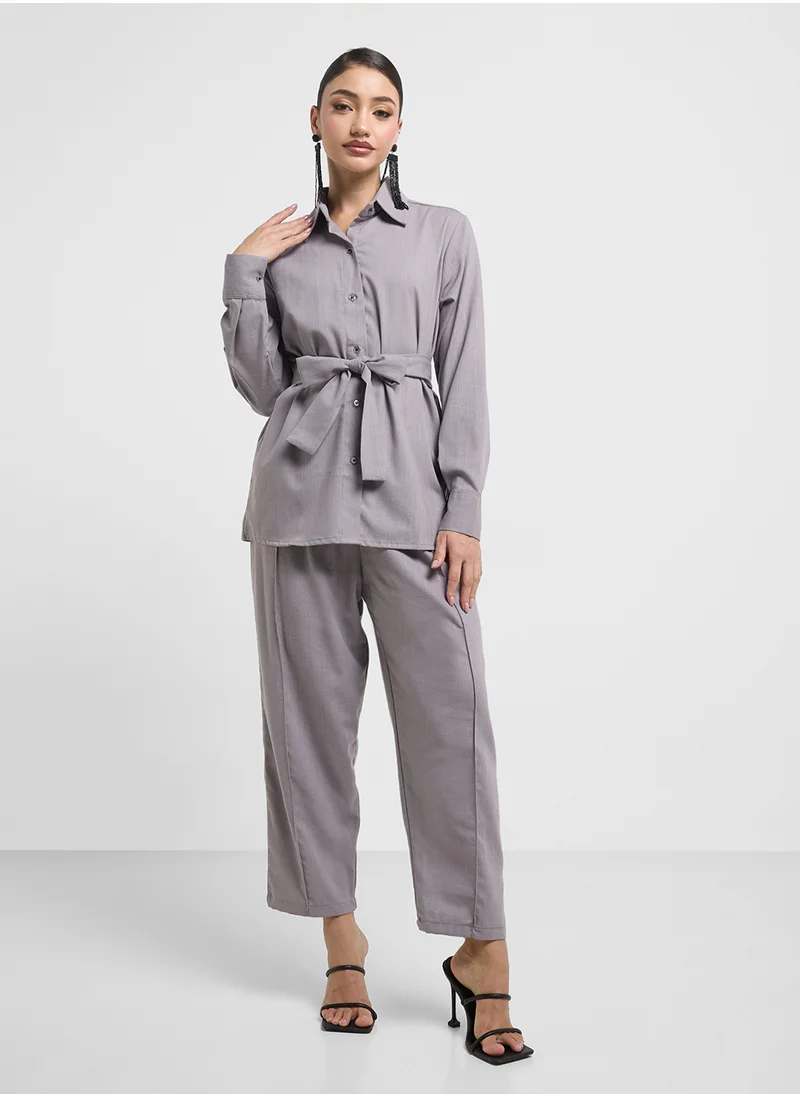 هيا كلوزيت Button Down Blouse & Pants Set