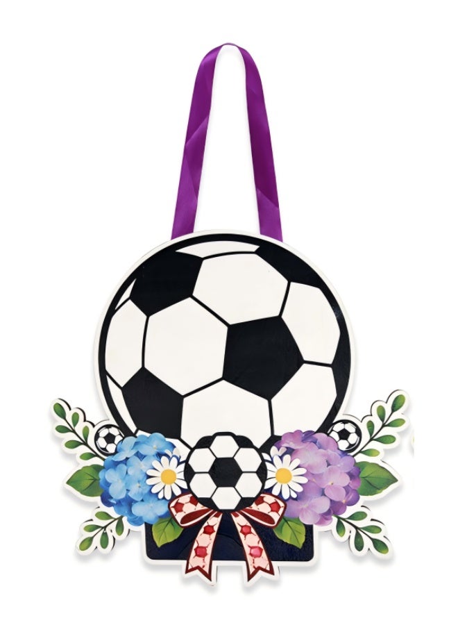 Soccer Themed Hanging Sign, Football Party Decor, World Cup Fan Home Ornament - Image 1