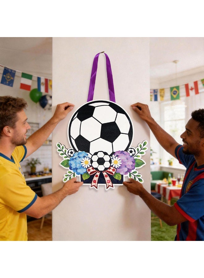 Soccer Themed Hanging Sign, Football Party Decor, World Cup Fan Home Ornament - Image 2