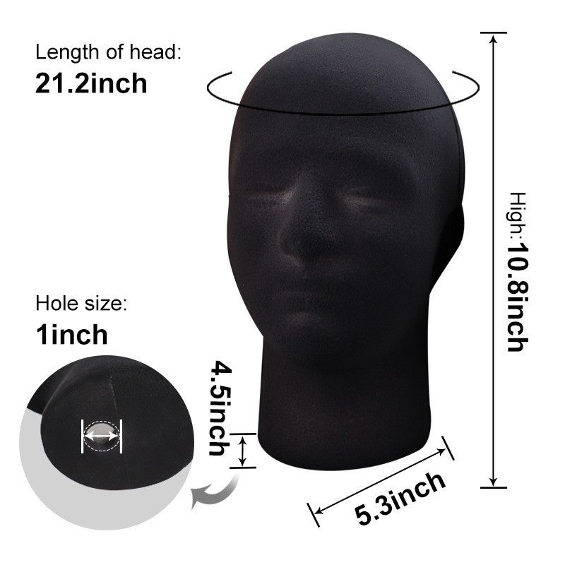 Foam Mannequin Head Hat Wig Stand Glasses Display Headwear Props Flocking Head Model Female Model Accessories - Image 3