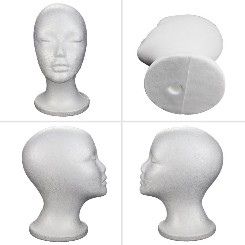 Foam Mannequin Head Hat Wig Stand Glasses Display Headwear Props Flocking Head Model Female Model Accessories - Image 5