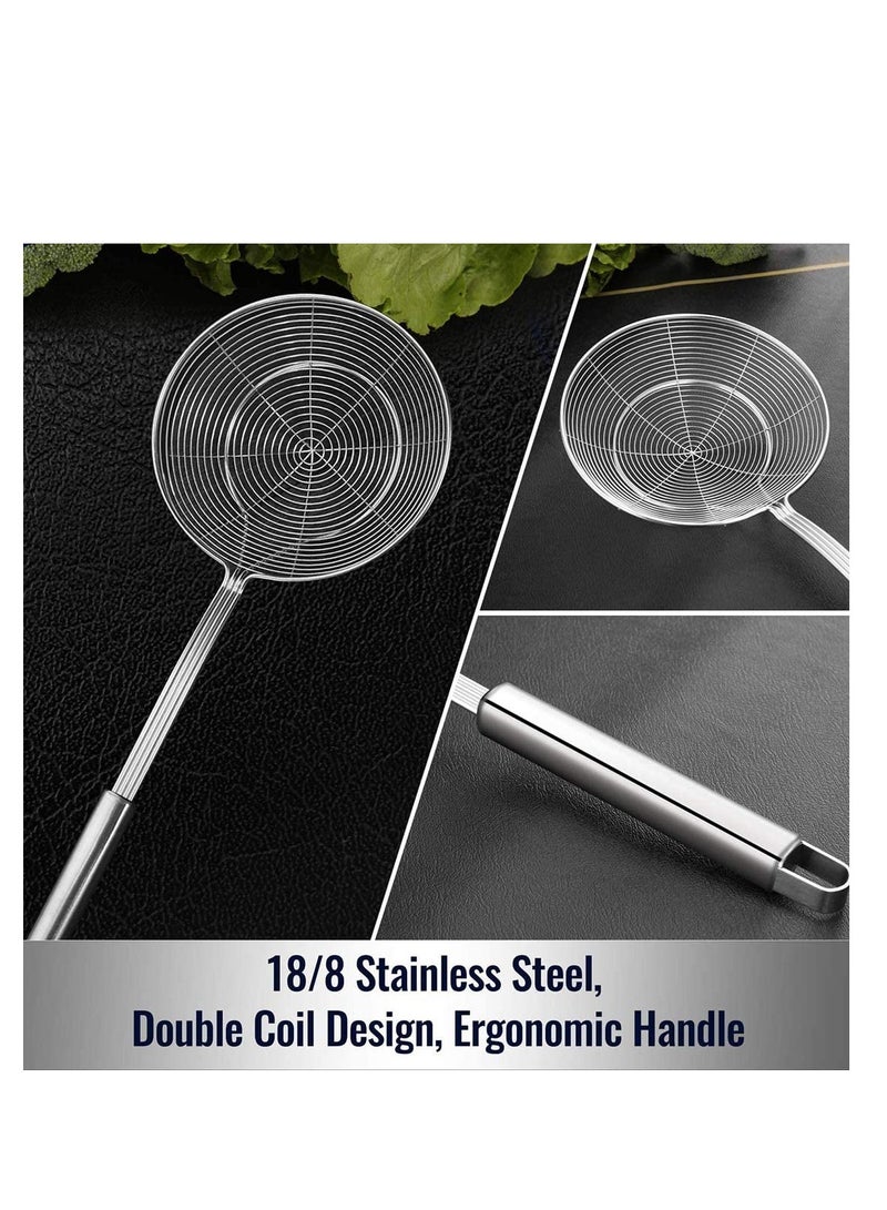 Stainless Steel Solid Spider Strainer Skimmer Ladle (Small, 5.4in) - Image 3