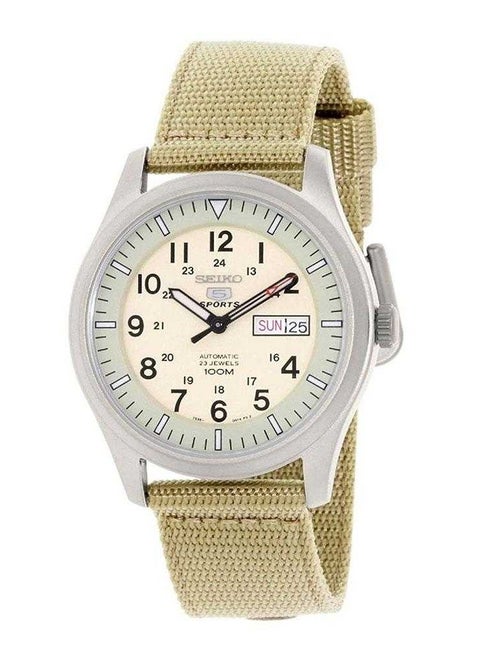 Seiko Mens Automatic Watch, Analog Display and Textile Strap SNZG07K1