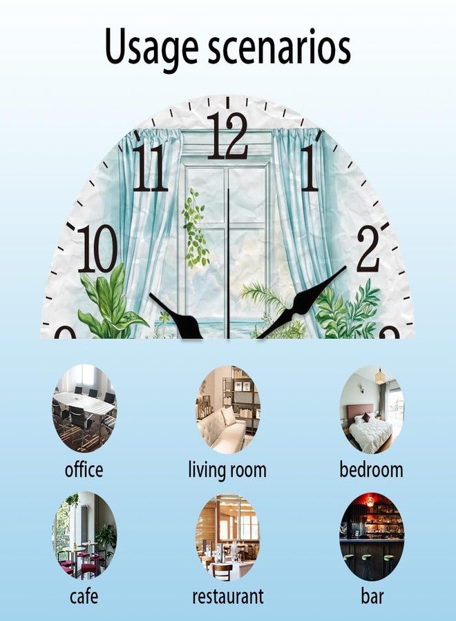 CHGCRAFT Bathroom Scene Wall Clock Bathtub Non-Ticking Clock 12 Inch Round Decorative Clocks Printed Wall Clock for Home Office Decoration - Image 3