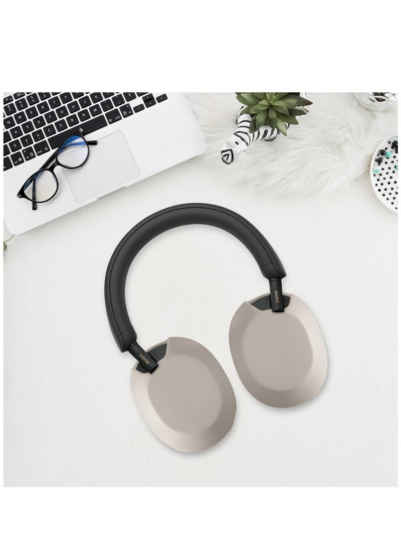 Silicone Earpads For Sony WH-1000XM5 Headphones Replacement Ear Cushions Cover (Beige) - Image 5