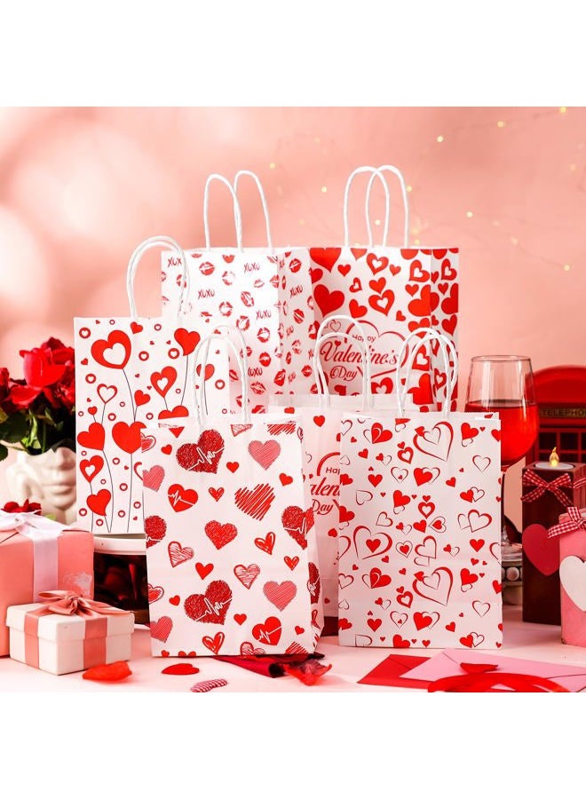 Glenmal 24 Pieces Valentine's Day Paper Gift Bags with Handle Valentines Goody Candy Bags Valentine's Day Treat Bags for Valentine's Day Party Favors Gift Wrapping Supplies - Image 3