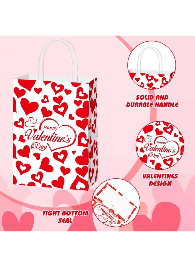 Glenmal 24 Pieces Valentine's Day Paper Gift Bags with Handle Valentines Goody Candy Bags Valentine's Day Treat Bags for Valentine's Day Party Favors Gift Wrapping Supplies - Image 4