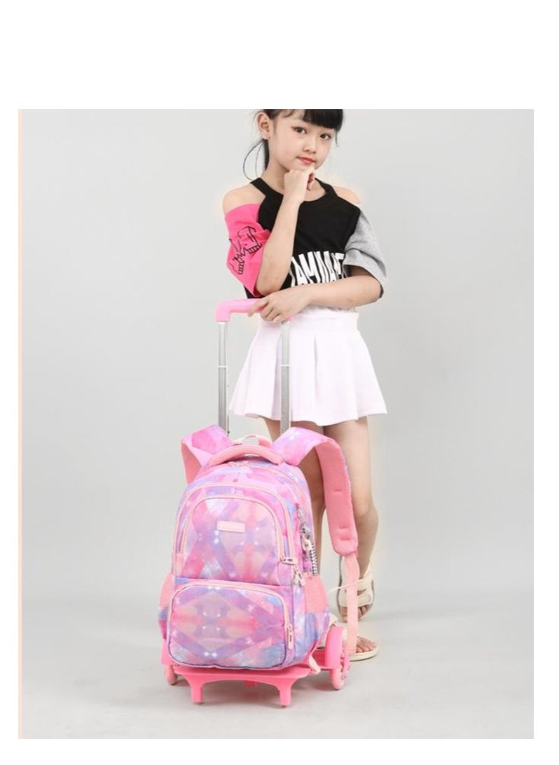 Golden Rolling Backpack Travel Trolly BookBag School Wheeled Backpack for Boys Girls Kids Luggage School Bag with Wheels Trolley Backpack  - Image 4