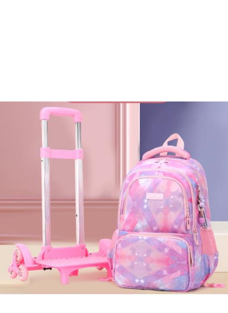 Golden Rolling Backpack Travel Trolly BookBag School Wheeled Backpack for Boys Girls Kids Luggage School Bag with Wheels Trolley Backpack  - Image 2