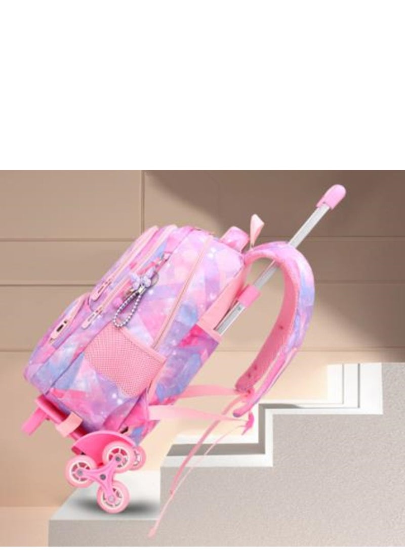 Golden Rolling Backpack Travel Trolly BookBag School Wheeled Backpack for Boys Girls Kids Luggage School Bag with Wheels Trolley Backpack  - Image 3