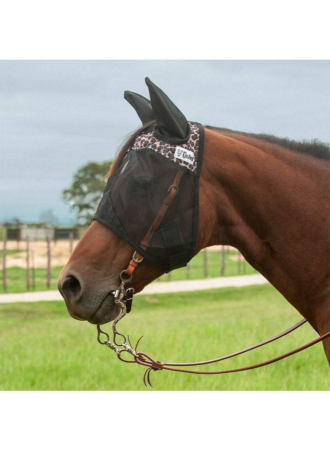 كاشيل قناع ذباب الحصان الكبير من شركة كاشيل كوايت رايد ليوبارد مع آذان ليوبارد أرومبلود