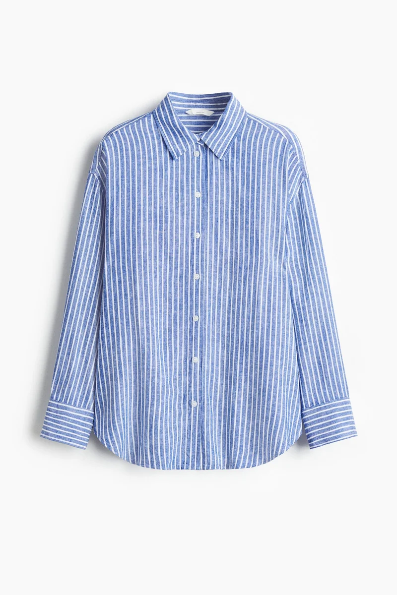 H&M Oversized linen-blend shirt
