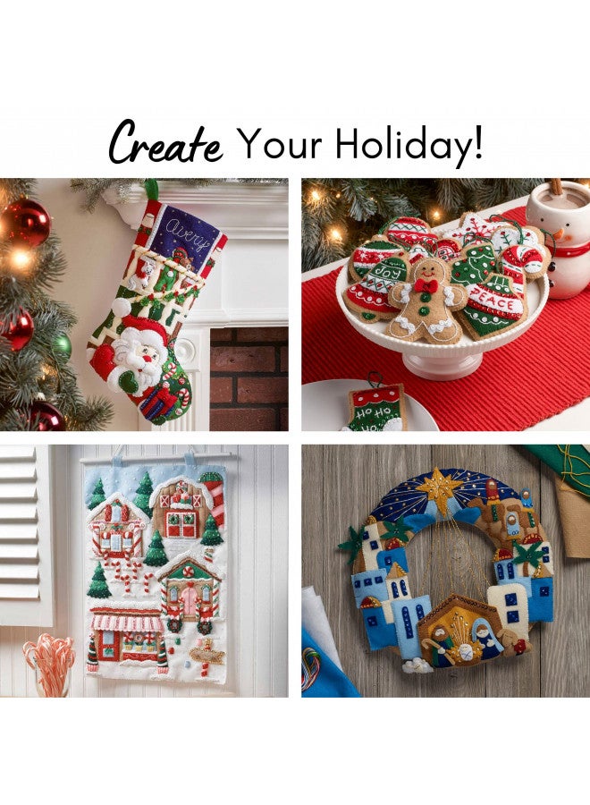 Bucilla Felt Applique Wreath Kit, 15-Inch Round, 86264 Cookies & Candy - Image 3