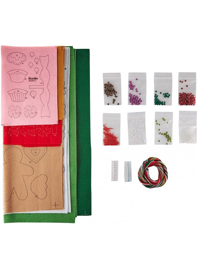 Bucilla Felt Applique Wreath Kit, 15-Inch Round, 86264 Cookies & Candy - Image 5