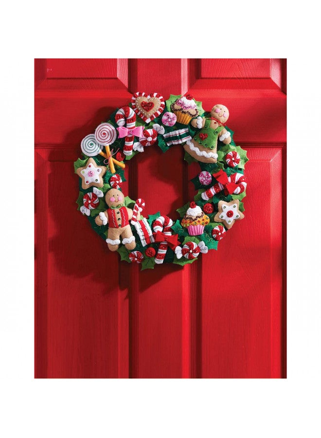 Bucilla Felt Applique Wreath Kit, 15-Inch Round, 86264 Cookies & Candy - Image 2