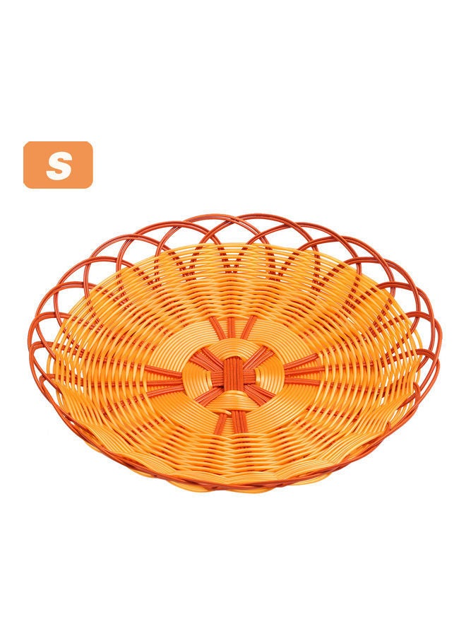 NIBEMINENT Reusable Round Woven Bread Basket Brown 20x4.5x20cm - Image 1