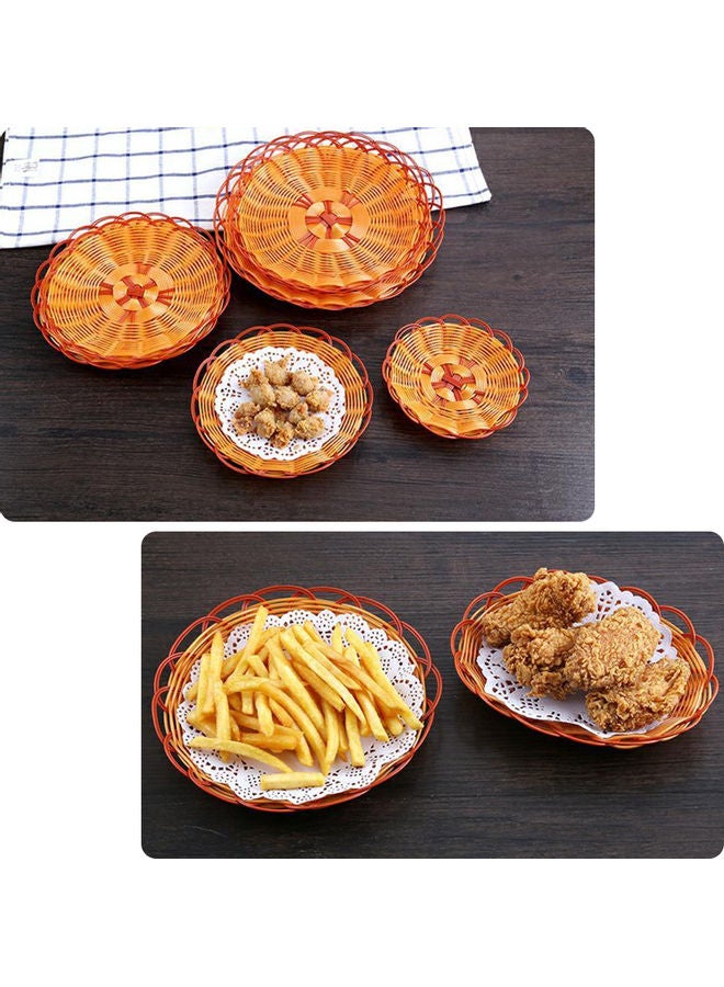 NIBEMINENT Reusable Round Woven Bread Basket Brown 20x4.5x20cm - Image 5