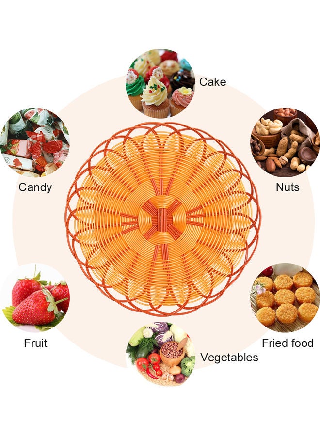 NIBEMINENT Reusable Round Woven Bread Basket Brown 20x4.5x20cm - Image 4