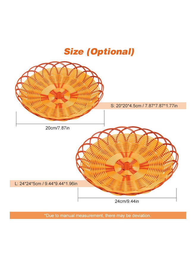 NIBEMINENT Reusable Round Woven Bread Basket Brown 20x4.5x20cm - Image 2