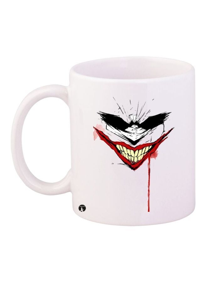 RYN Joker Themed Coffee Mug White/Red/Black 11ounce